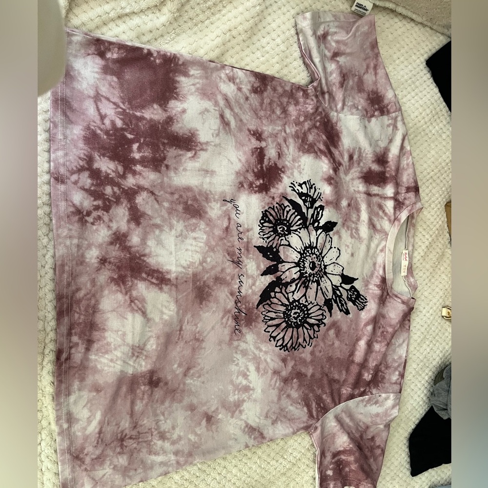 ROMWE Purple Tie-Dye Top